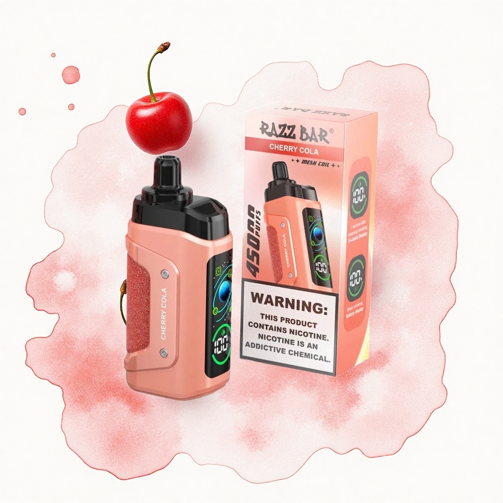 Razz Bar 45000 Puffs Cola Cereza Tipo-C Recargable 20 mg/ml