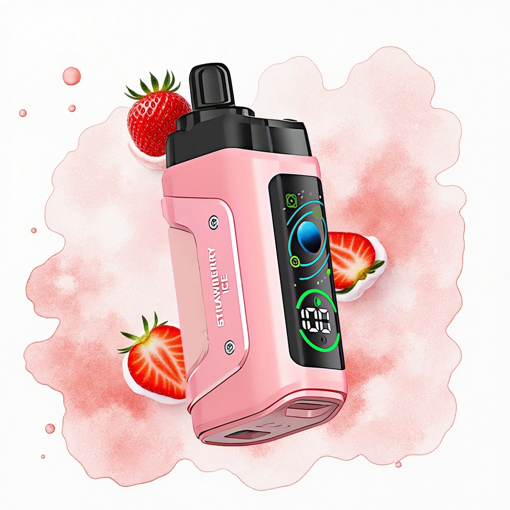 Razz Bar 45000 Puffs Fresa Helada con Bobina Malla y Flujo de Aire Ajustable