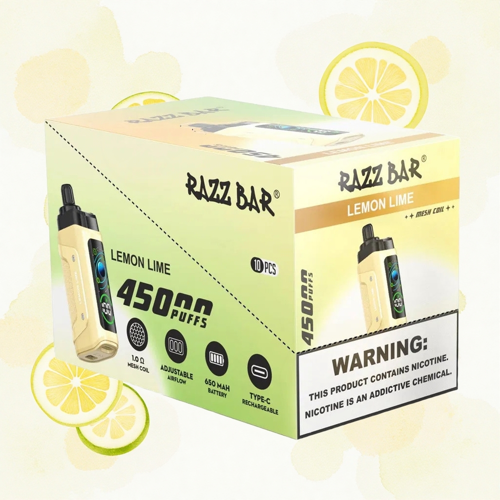 Razz Bar 45000 Puffs Lima Limón Recargable Ajustable 20 mg/ml