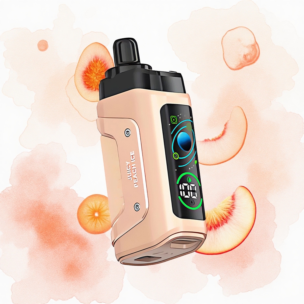 Razz Bar 45000 Puffs Melocotón Jugoso Hielo con Bobina de Malla 1.0 Ohm y Flujo de Aire Ajustable