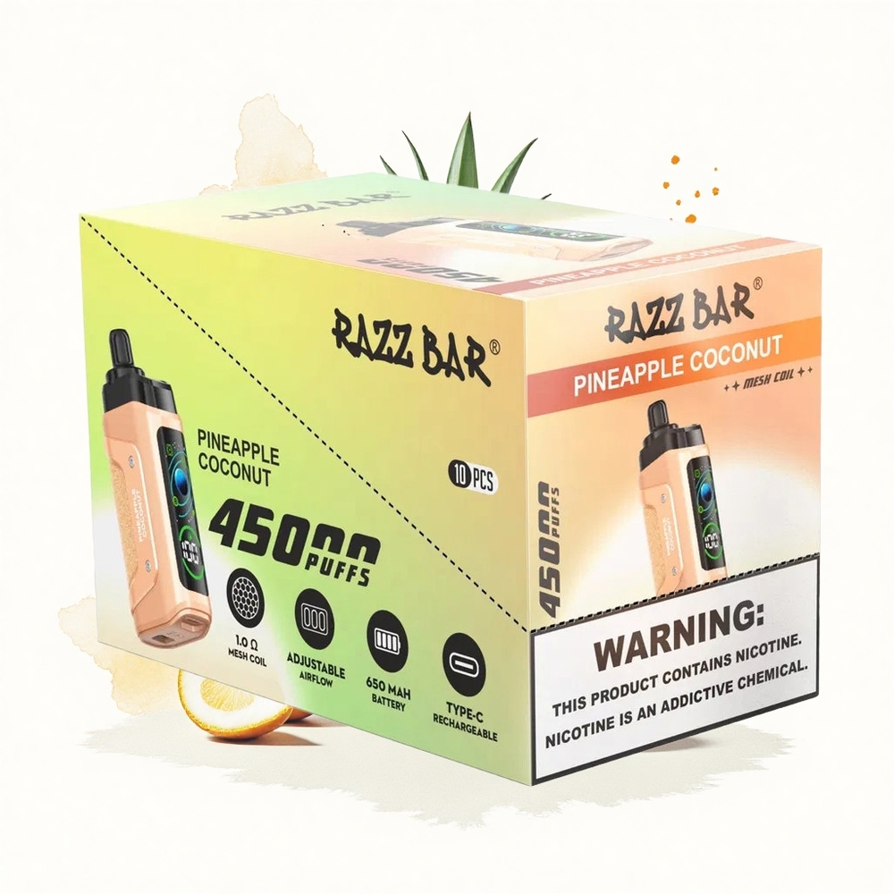 Razz Bar 45000 Puffs Piña Coco Tipo-C Recargable 20 mg/ml