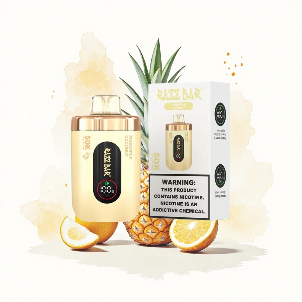 Razz Bar 50K Puffs Piña Coco Tipo-C Recargable 2% Nicotina