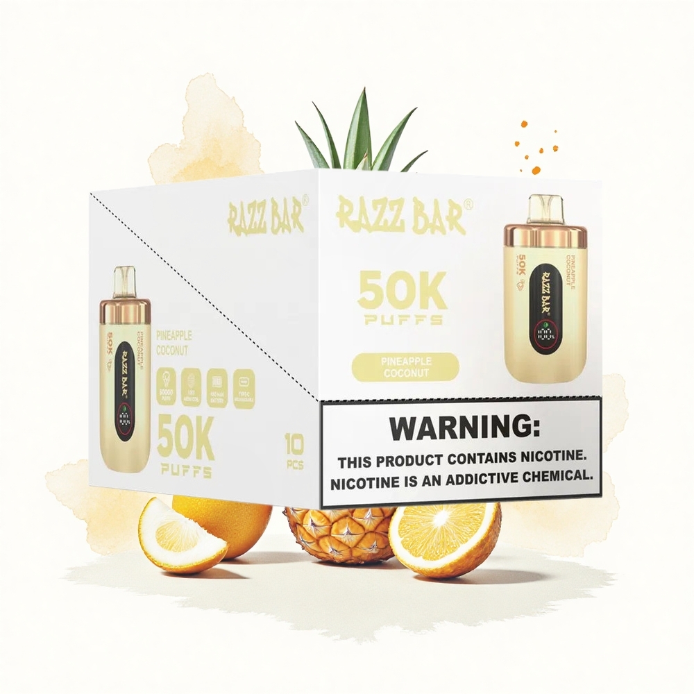 Razz Bar 50K Puffs Piña Coco Tipo-C Recargable 2% Nicotina
