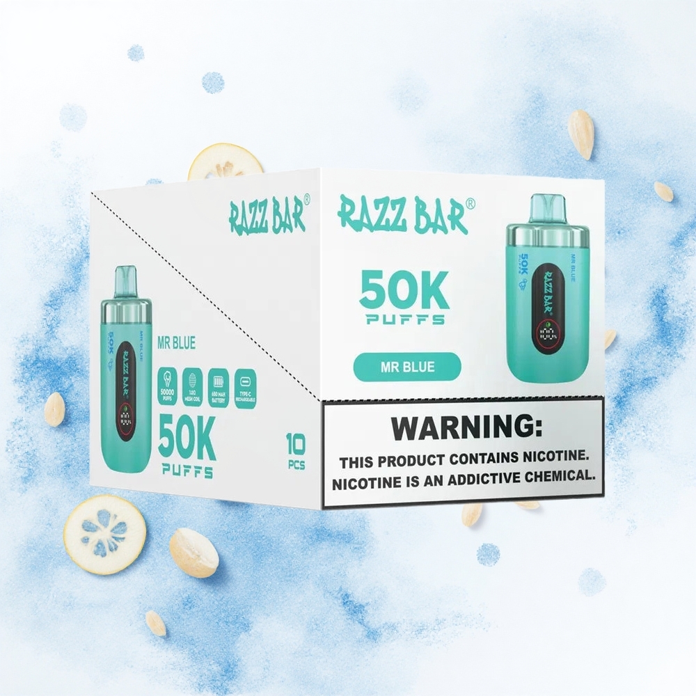 Razz Bar 50K Puffs Señor Azul Recargable 2% Malla